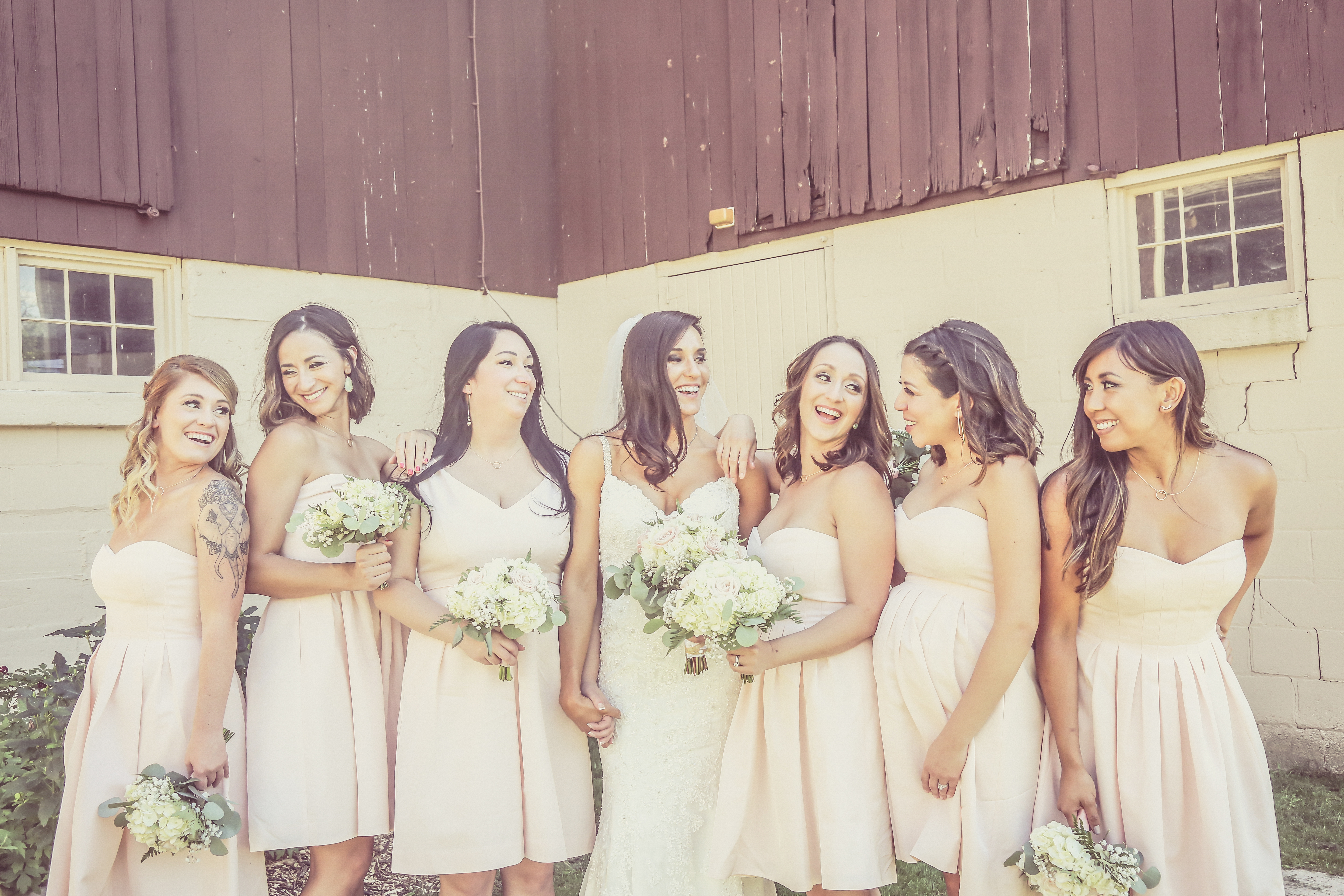A bridal party with flawless photogenic makeup
